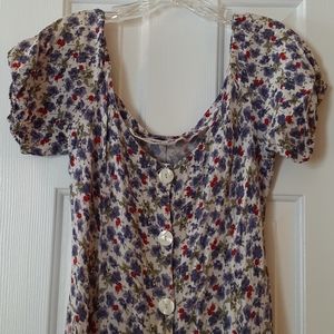 *VTG 80's Neo Romantic Button Dress SM/MED